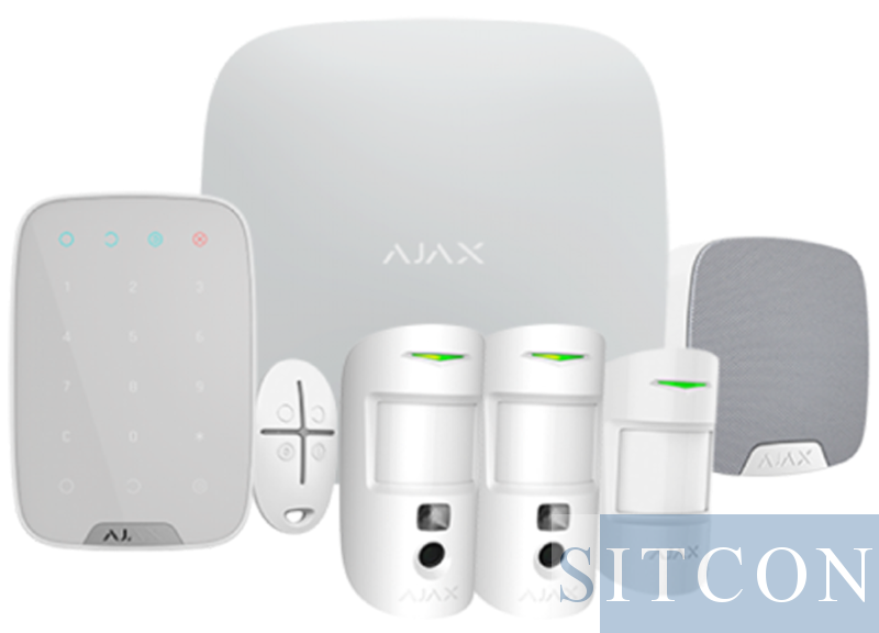 Ajax Hub 2 draadloos alarmsysteem Deluxe kit Wit