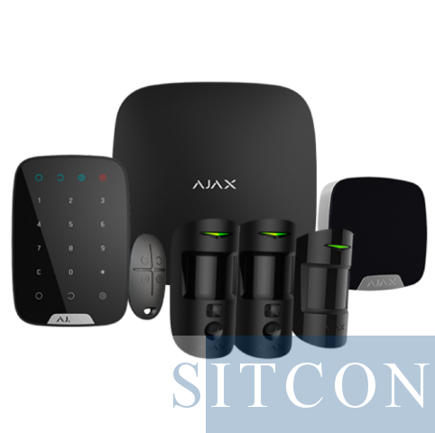 Ajax Hub 2 draadloos alarmsysteem Deluxe kit Zwart