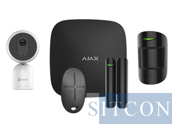 Ajax Hub 1 Alarmsysteem Zwart + IP binnencamera SMART