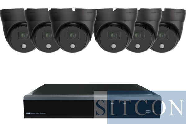 Dome mini beveiligingscamera set Zwart SMART 6