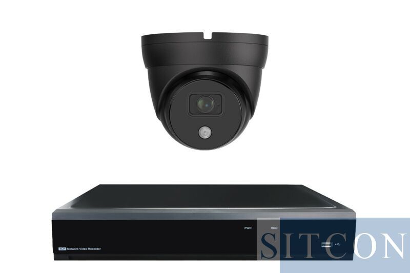 Dome mini beveiligingscamera set Zwart SMART 1