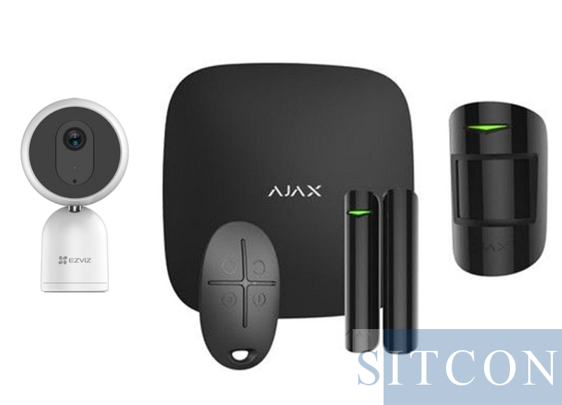Ajax Hub 1 Alarmsysteem Zwart + IP binnencamera SMART
